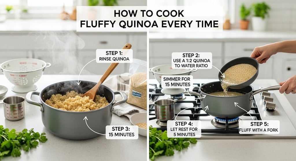 Healthy quinoa salad with vegetables